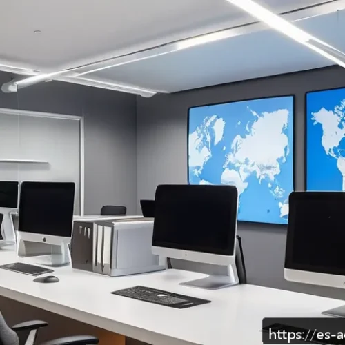 행정관리사 실무를 위한 IT 기술 - A modern administrative office environment in Spain featuring a diverse team of professionals using ...